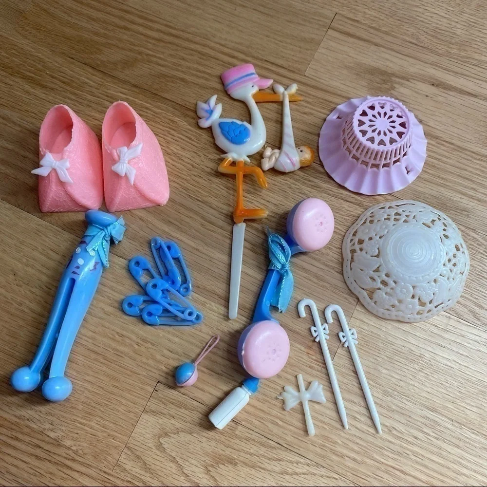 Vintage Baby Shower Cake Cupcake Decorations Stork